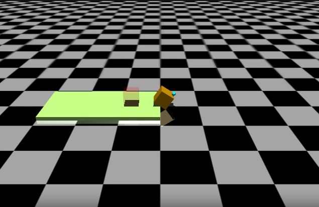 The simulated MuJoCo environment